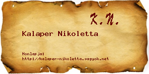 Kalaper Nikoletta névjegykártya