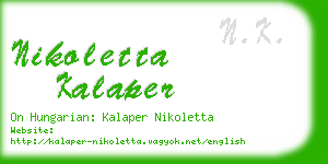 nikoletta kalaper business card